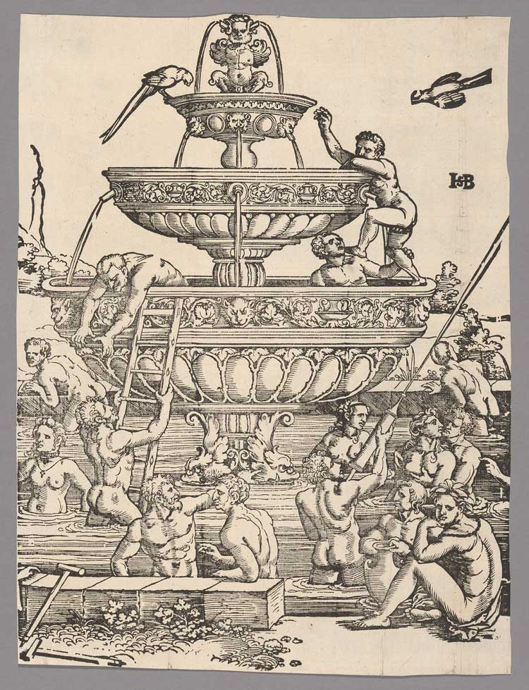 Sebald Beham, The fountain of youth, Nuremberg, Germany, 1536. Woodcut, Wellcome Collection.