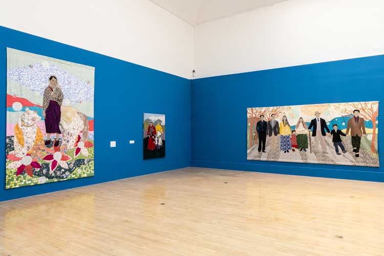 Małgorzata Mirga-Tas, We won’t stay silent any longer, 2026. Part of The Dead Don’t Go Until We Do, 2026. Exhibition view, Talbot Rice Gallery, the University of Edinburgh. Photo: Sally Jubb