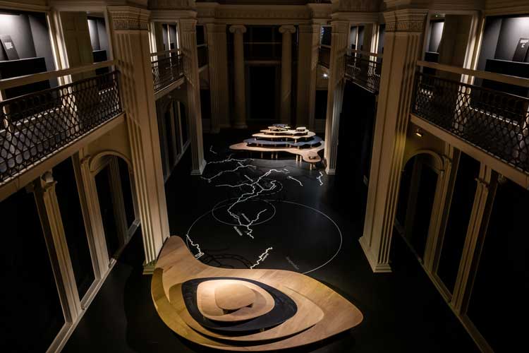 Madeyoulook, Mafolofolo, 2022 – ongoing. Part of The Dead Don’t Go Until We Do, 2026. Exhibition view, Talbot Rice Gallery, the University of Edinburgh. Photo: Sally Jubb.
