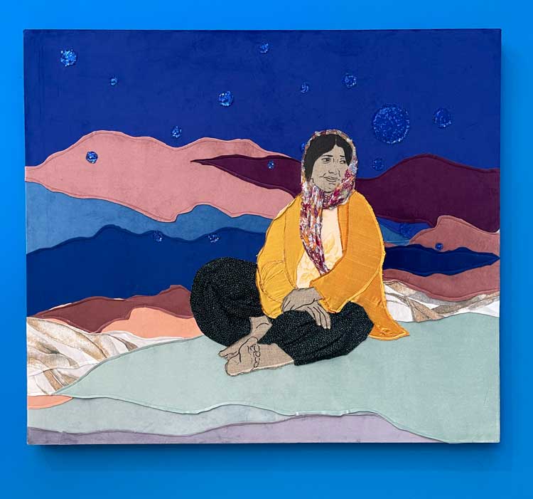 Małgorzata Mirga-Tas, The Blacksmith’s Daughter, 2025. Part of The Dead Don’t Go Until We Do, 2026. Exhibition view, Talbot Rice Gallery, the University of Edinburgh. Photo: Veronica Simpson.