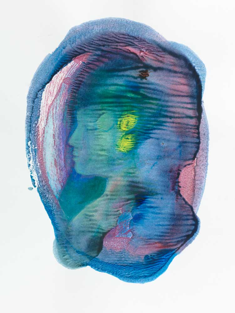 Mimei Thompson, Ancestor (Transmission), 2023. Acrylic and gouache on paper. Courtesy the artist.