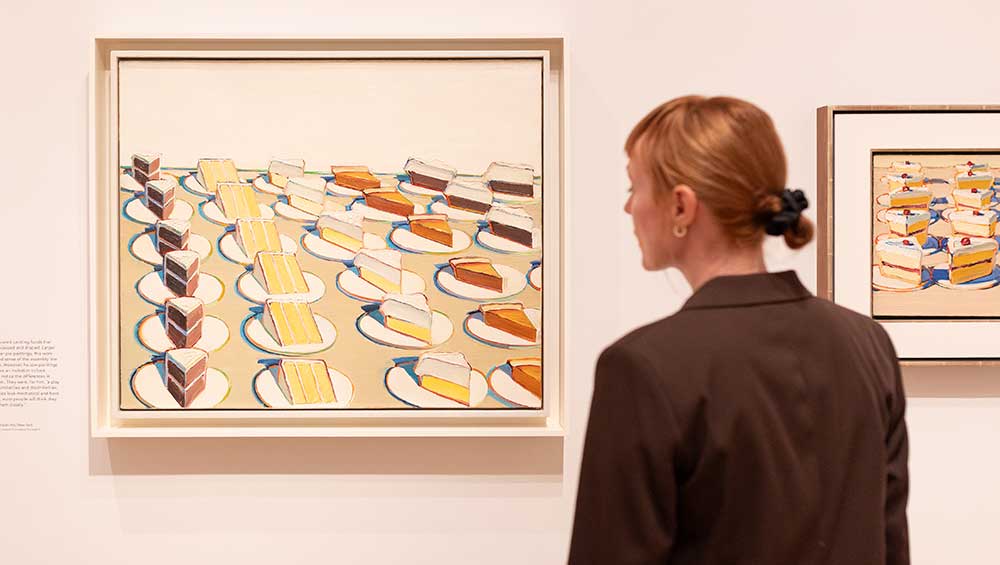Wayne Thiebaud: American Still Life, installation view, The Courtauld Gallery, 2025. Photo: © Fergus Carmichael.