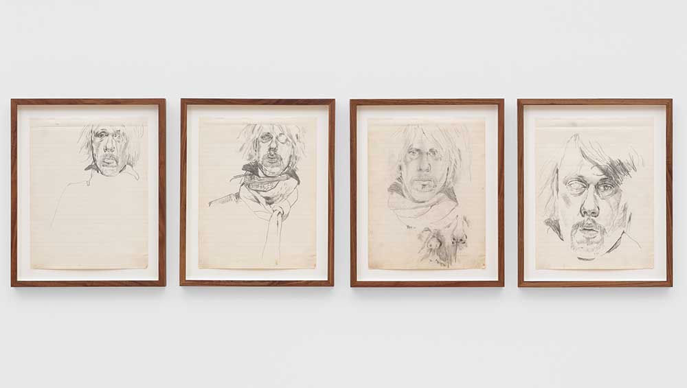 Paul Thek. Untitled, 1969-70. Pencil on paper, 27 x 21 cm (10 3/4 x 8 1/4 in) each. © Estate of Paul Thek. Courtesy of Pace Gallery, Galerie Buchholz, Mai 36 Galerie, and the Watermill Center, NY. Photo: Eva Herzog.