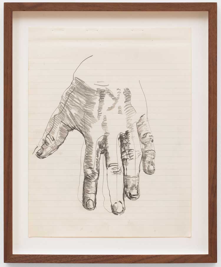 Paul Thek. Untitled, 1969-70. Pencil on paper, 27 x 21 cm (10 3/4 x 8 1/4 in). © Estate of Paul Thek. Courtesy of Pace Gallery, Galerie Buchholz, Mai 36 Galerie, and the Watermill Center, NY. Photo: Eva Herzog.