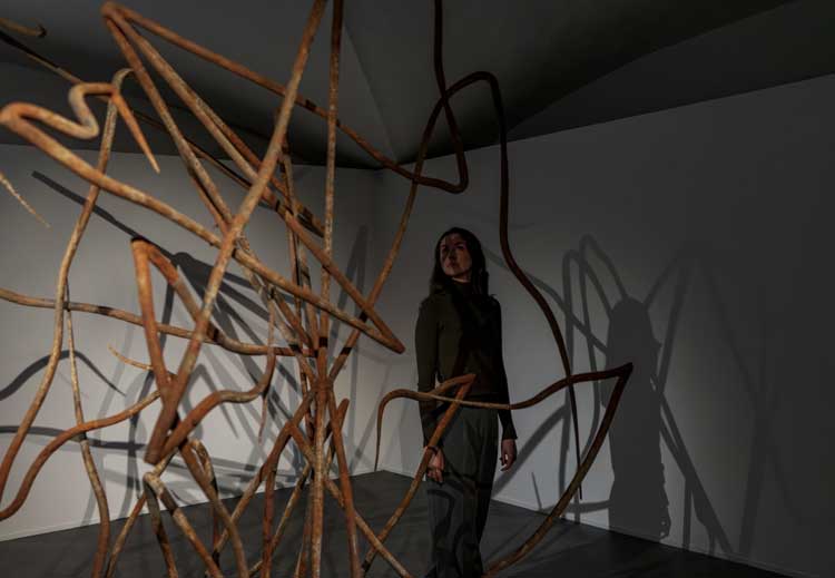 Dominique White, installation view, Time for Women! Empowering Visions in 20 Years of the Max Mara Art Prize for Women, Firenze, Palazzo Strozzi, Strozzina, 2025. Photo: Ela Bialkowska, OKNO Studio. Courtesy Fondazione Palazzo Strozzi, Firenze.