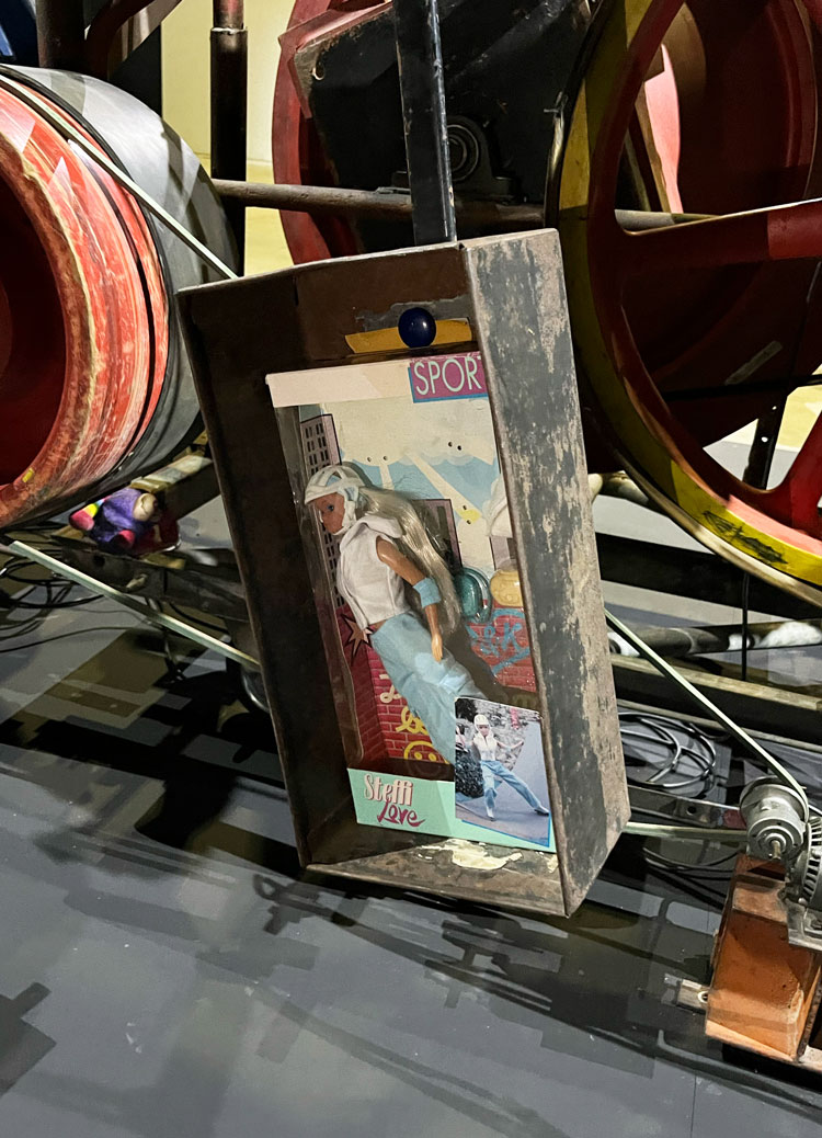 Barbie doll detail, Méta-Maxi, 1986. Installation view, Pirelli HangarBicocca, Milan, 2024. Photo: Veronica Simpson.