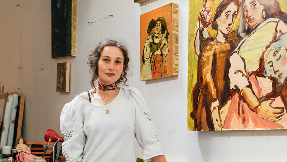 Liorah Tchiprout in her studio, 2024. Courtesy of the artist and Pippy Houldsworth Gallery, London. Photo: Sam Hylton.