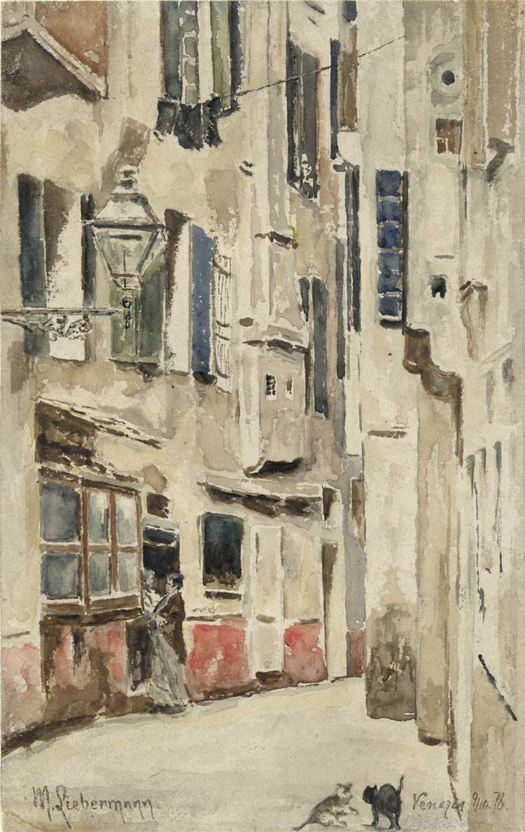 Max Liebermann, Alley in Venice, 1878. Watercolour on paper. Hamburger Kunsthalle © Hamburger Kunsthalle / bpk. Photo: Christoph Irrgang.