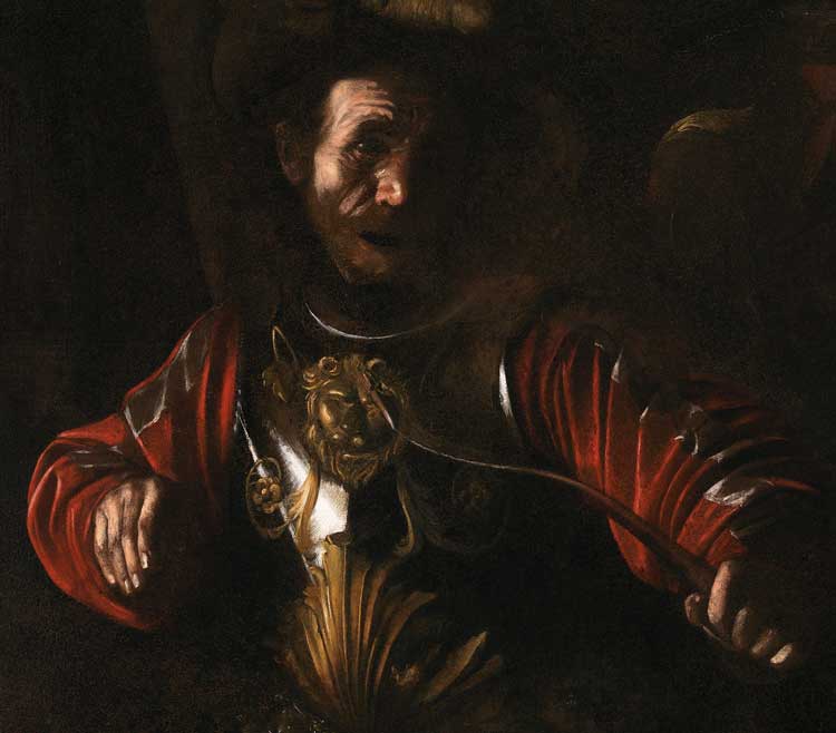 Michelangelo Merisi da Caravaggio. The Martyrdom of Saint Ursula, 1610 (detail). Oil on canvas, 143 x 180 cm. Intesa Sanpaolo Collection, Gallerie d’Italia – Napoli. © Archivio Patrimonio Artistico Intesa Sanpaolo / Photo: Luciano Pedicini, Napoli.