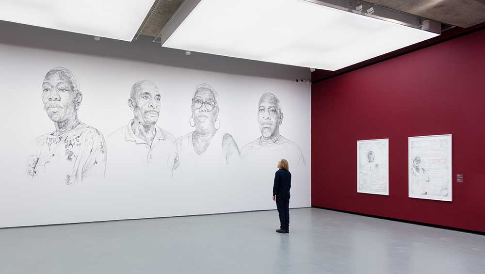 Barbara Walker, installation view, Turner Prize 2023, Towner Eastbourne. Photo: Angus Mill.