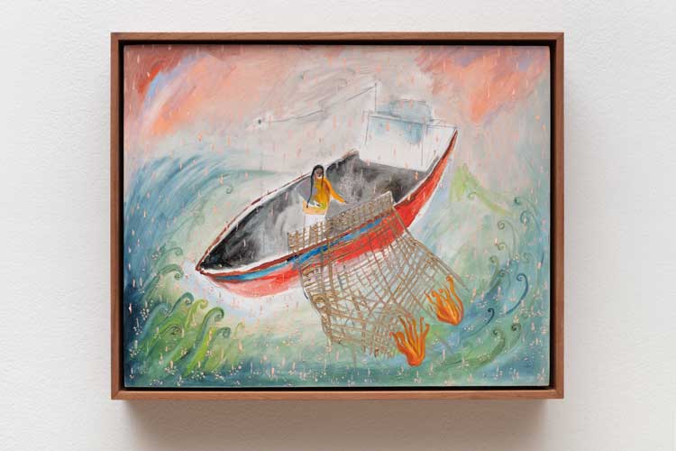 Rory Pilgrim, Little Fires, 2021, installation view, Turner Prize 2023, Towner Eastbourne. Photo: Angus Mill.