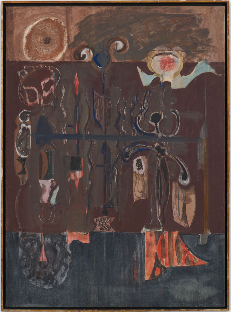 Mark Rothko, Fantasy (Untitled), 1945. Oil on canvas, 135.3 x 99.1 x 2.1 cm (53 1/4 x 39 x 7/8 in). © 1998 Kate Rothko Prizel & Christopher Rothko / 2023, ProLitteris, Zürich. Private Collection, New York. Photo: Jon Etter.