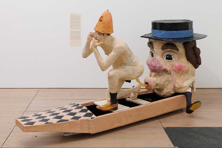 Dominic Watson. England, Their England. 2022. Paper mache, paper clay, water pumps, fortified wine. Photo: Rob Harris.