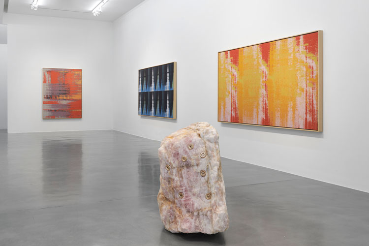 Mika Tajima: Regulation, installation view, Simon Lee Gallery, London 2021. Photo: Ben Westoby.