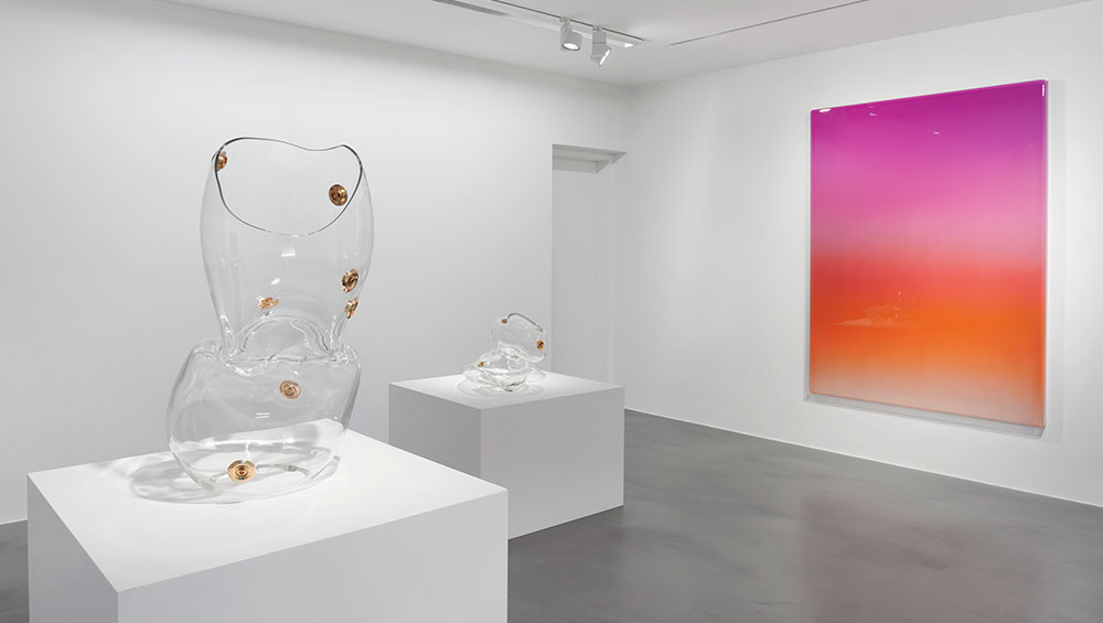 Mika Tajima. Art d'Ameublement (Isla Juan Bautista), 2020. Spray enamel, thermoformed PETG, 182.9 x 137.2 cm (72 x 54 in). Image courtesy of the artist and Kayne Griffin Corcoran. Copyright of the artist