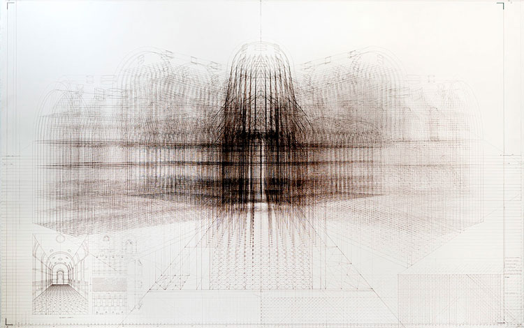 Ben Johnson, Scrovegni Chapel Worksheet, 2019. Courtesy the artist and Trinity Buoy Wharf Drawing Prize.