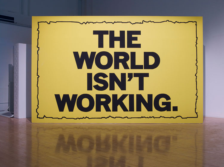 Mark Titchner. The world isn’t working, 2012. Wall painting. Installation view, Bonnington Gallery, Nottingham.
