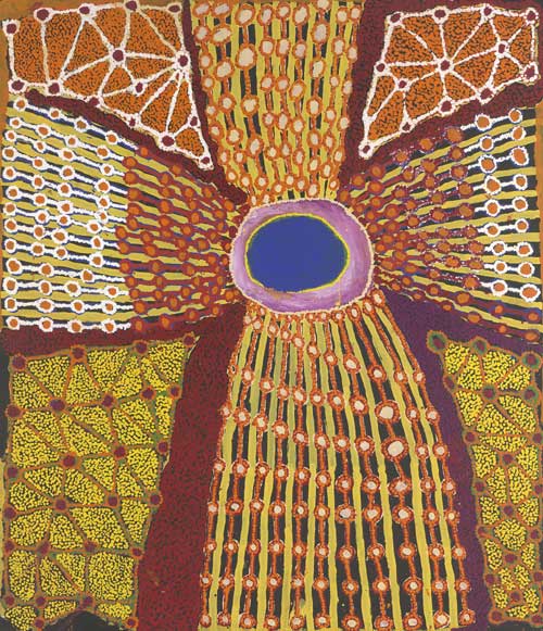 Tjuruparu WATSON, Ngaatjatjarra born c. 1935. 'Natjula' 2003. Synthetic polymer paint on canvas 156.0 x 148.0 cm. Purchased, 2003 © Tjuruparu Watson, courtesy of Irrunytju Community Inc.