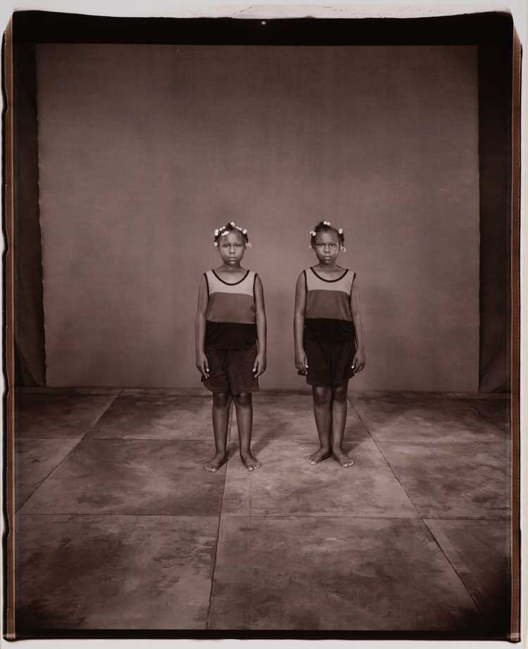 Mary Ellen Mark, Idesha and Mikayla Preston, 8 Years Old, Idesha Older by 10 Minutes, Twinsburg, Ohio, 2002. Polaroid, 28 ¼ x 22 in. National Museum of Women in the Arts, Gift of Jill and Jeffrey Stern. © Mary Ellen Mark/The Mary Ellen Mark Foundation.