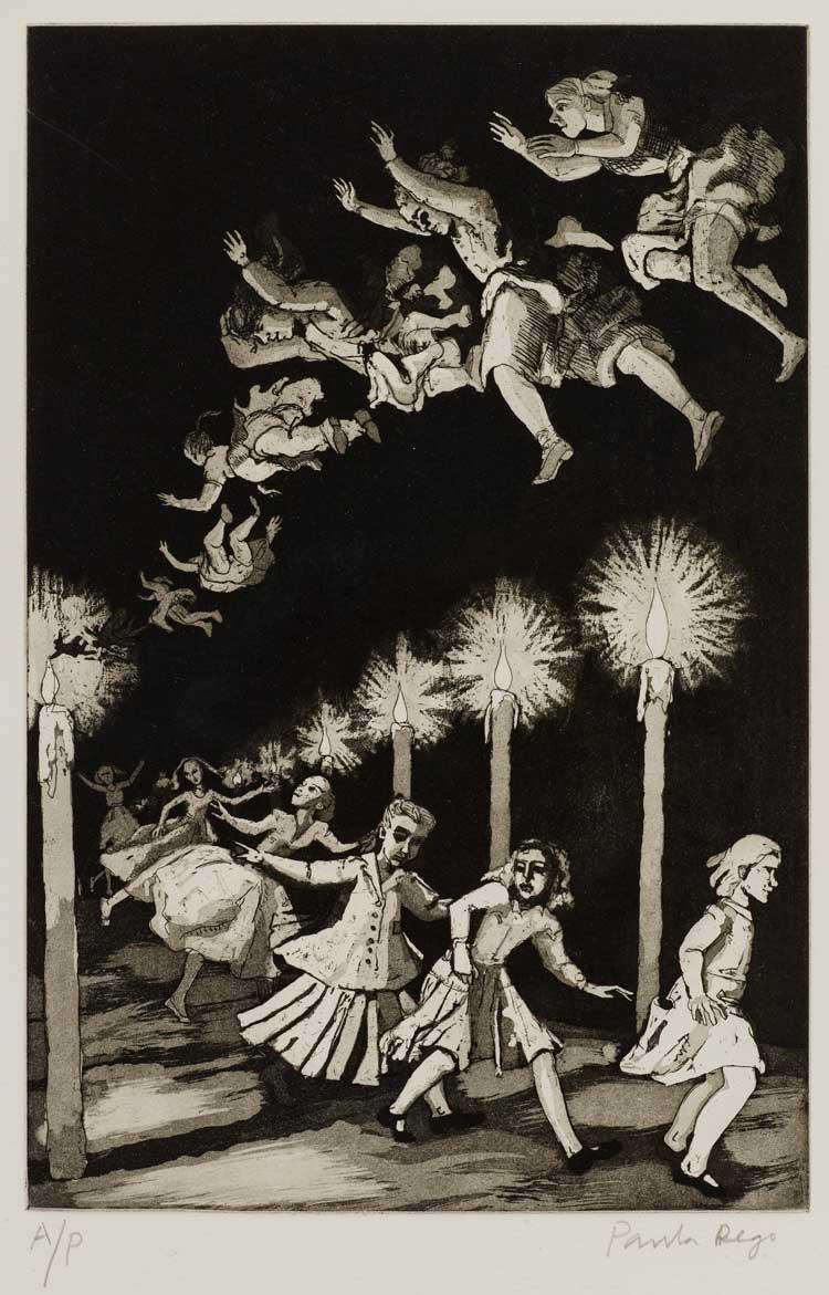 Paula Rego. How many Miles to Babylon, 1989. Etching and aquatint. © Paula Rego. All rights reserved 2024 / Bridgeman Archives.