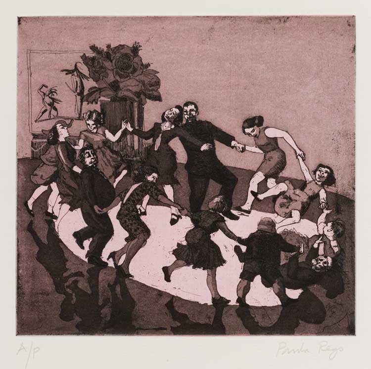 Paula Rego. Ring-a-ring o’roses, 1989. Etching and aquatint on paper. © Paula Rego. All rights reserved 2024 / Bridgeman Archives.