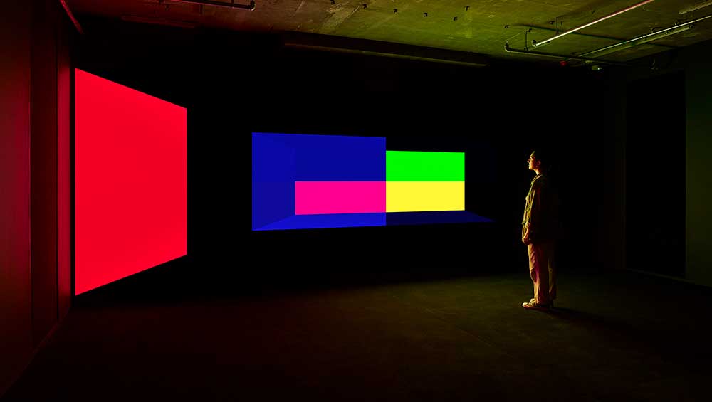 UVA, Chromatic, 2023. Installation view, UVA Synchronicity, 180 Studios, London. Commissioned by 180 Studios. Photo: Jack Hems.
