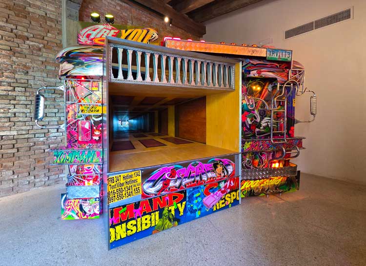 Bugarin + Castle, Nocturnal Amusements, part of the exhibition Shame Parade curated by Mount Stuart Trust for Scotland + Venice at La Biennale di Venezia in 2026. Image by Dimitri D’Ippolito. Courtesy of the artists and Scotland + Venice.