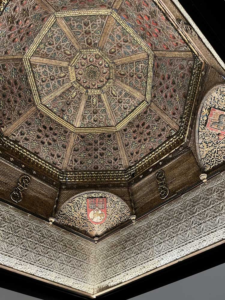 V&A East Storehouse. A recreation of the carved and gilded ceiling of the 15th century lost Torredo Palace of Toledo. Photo: Veronica Simpson.