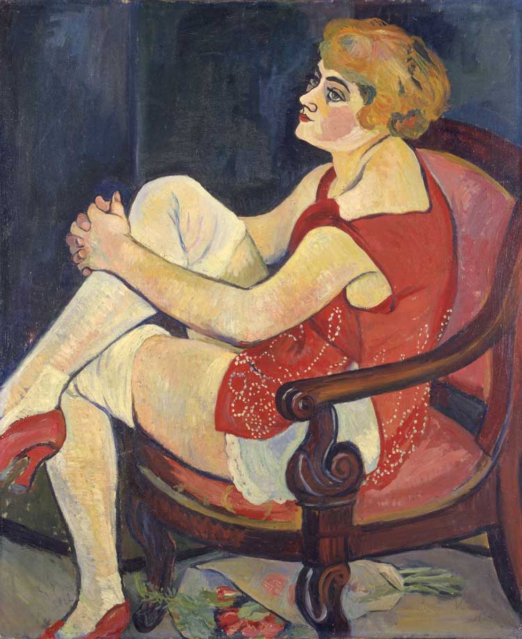 Suzanne Valadon, Femme aux Bas Blancs (Woman in White Stockings), 1924. Oil on canvas, 72.5 x 60 cm. © Musée des Beaux-Arts de Nancy. Photo: Gilbert Mangin.