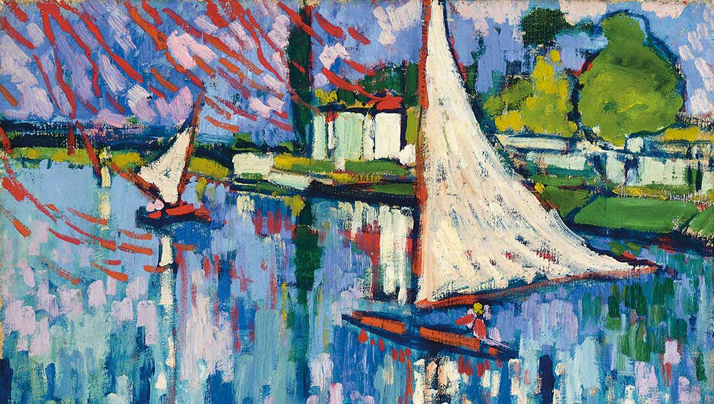 Maurice de Vlaminck. The Boats, 1905. Oil on canvas, 46.2 × 54 cm. Private collection. © VG Bild-Kunst, Bonn 2024.