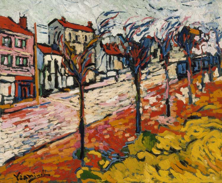Maurice de Vlaminck. Suburban Landscape, 1905. Oil on canvas, 60,3 × 73 cm. Museum of Fine Arts, Boston, Gift and Bequest of David and Peggy Rockefeller. © VG Bild-Kunst, Bonn 2024.