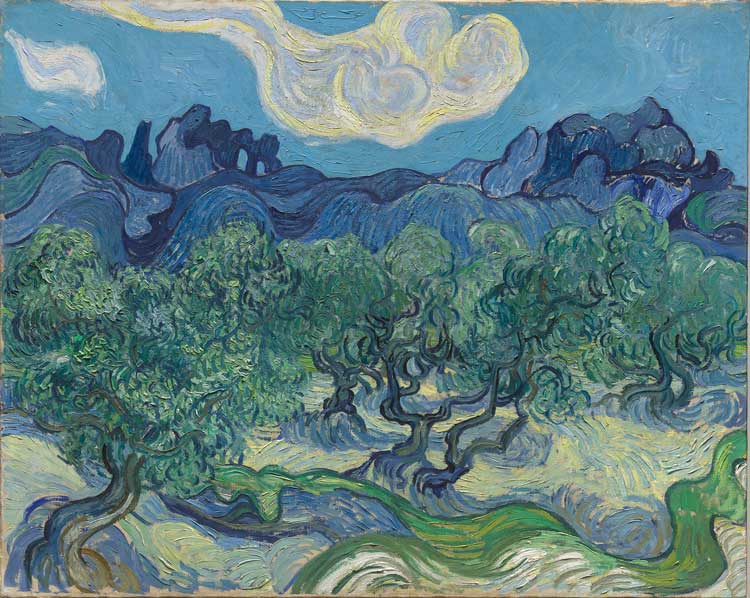 Vincent Van Gogh, Olive trees with the Alpilles in the Background, 1889. Oil on canvas, 72.6 × 91.4 cm. The Museum of Modern Art, New York. Mrs. John Hay Whitney Bequest, 1998. © The Museum of Modern Art, New York/Scala, Florence.