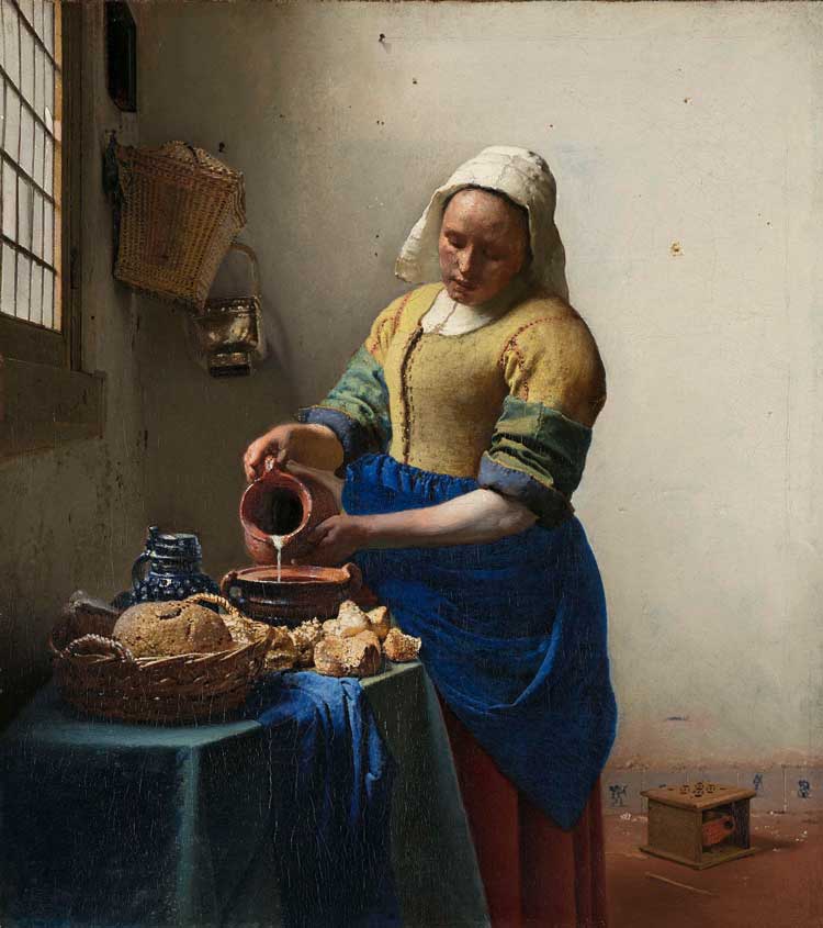 Johannes Vermeer, The Milkmaid, 1658-59. Oil on canvas. Rijksmuseum, Amsterdam. Purchased with the support of the Vereniging Rembrandt.