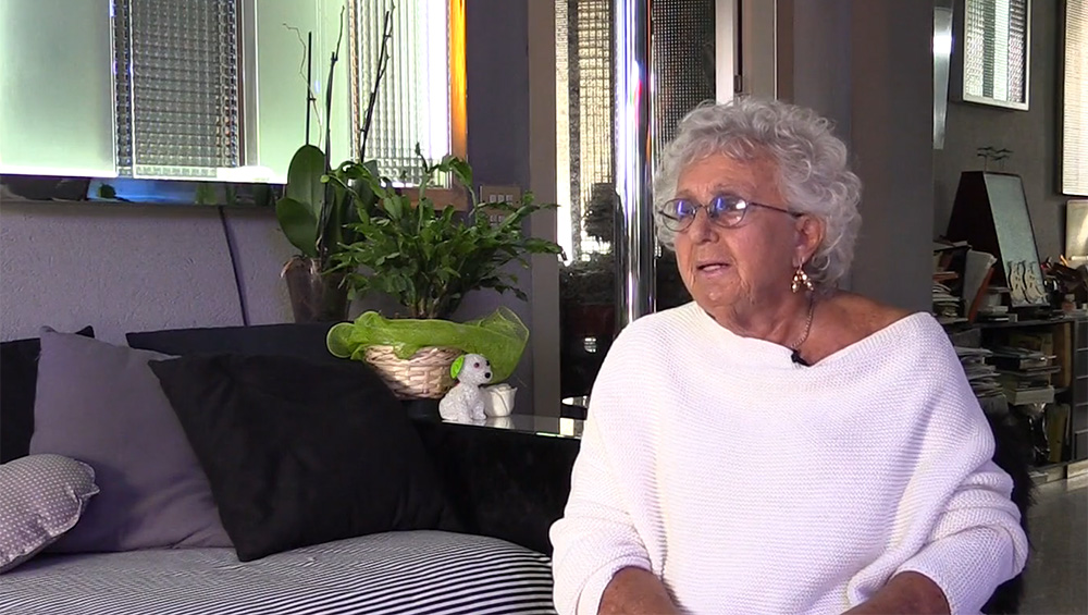 Nanda Vigo speaking to Studio International in Milan, 4 September 2014. Photo: Martin Kennedy.