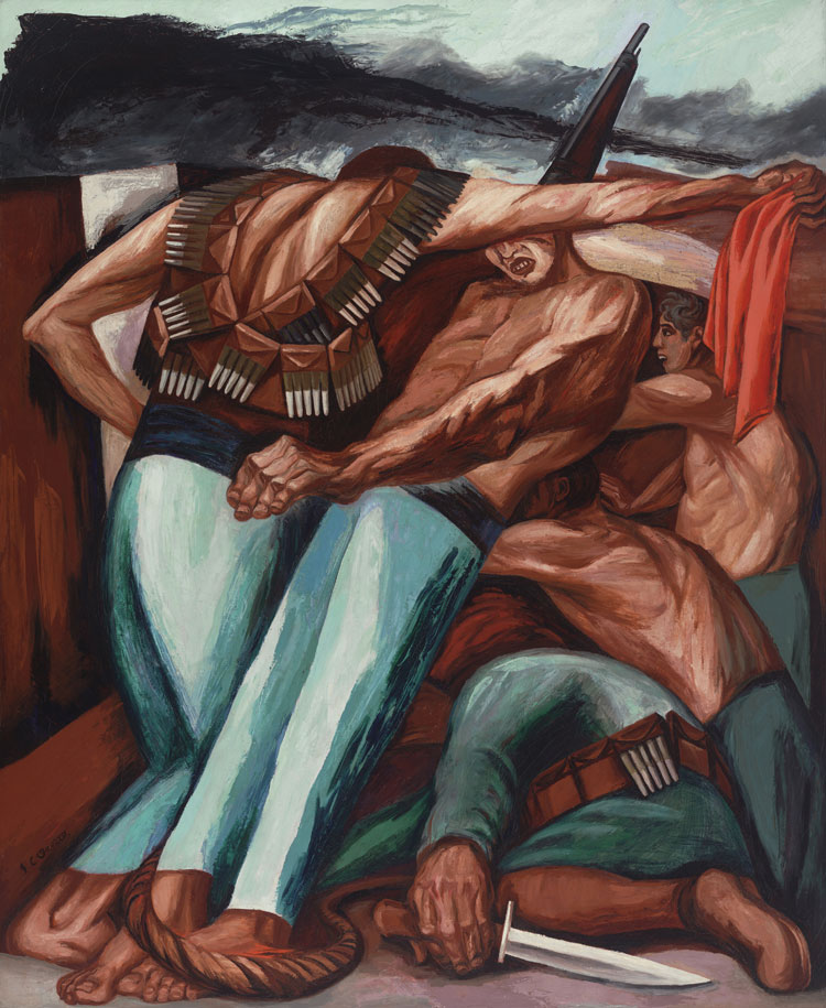 José Clemente Orozco, Barricade (Barricada), 1931. Oil on canvas, 55 × 45 in (139.7 × 114.3 cm). Museum of Modern Art, New York; given anonymously. © 2019 Artists Rights Society (ARS), New York / SOMAAP, Mexico City. Image © The Museum of Modern Art / Licensed by SCALA / Art Resource, NY.