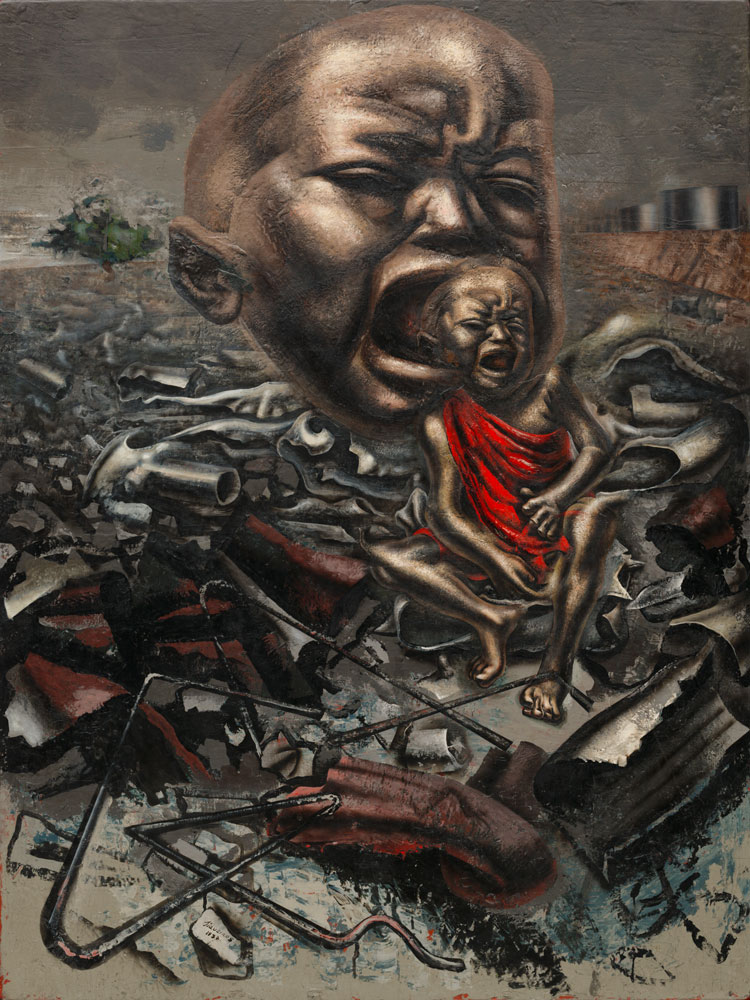 David Alfaro Siqueiros, Echo of a Scream, 1937. Enamel on wood, 48 × 36 in (121.9 × 91.4 cm). The Museum of Modern Art, New York; gift of Edward M. M. Warburg, 1939