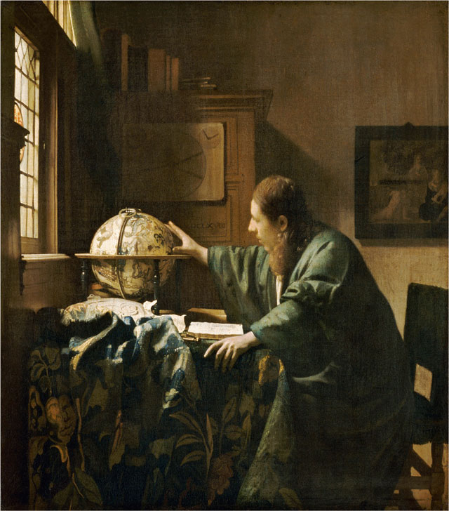 Johannes Vermeer. The Astronomer, 1668. Oil on canvas, 50 x 45 cm (19 11/16 x 17 11/16 in). Musée du Louvre, Paris, Département des Peintures, Acquired by "dation" in 1982.