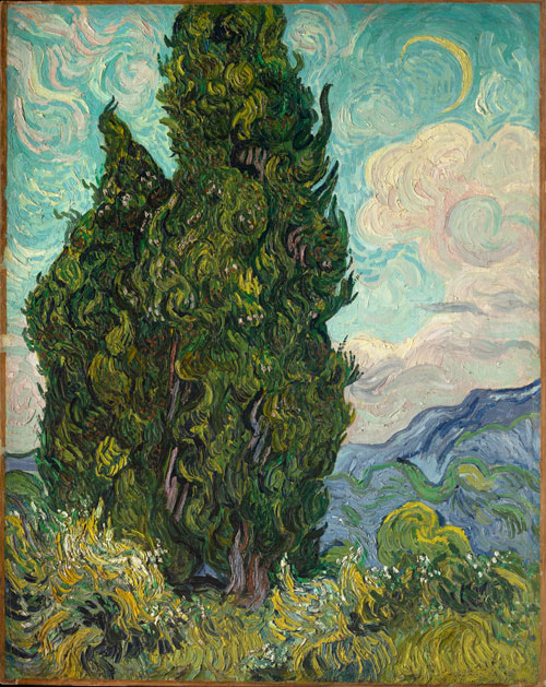Vincent van Gogh. Cypresses, June 1889. Oil on canvas, 93.3 x 74 cm. Metropolitan Museum of Art, Rogers Fund, 1949 (49.30). Photo Copyright The Metropolitan Museum of Art.
