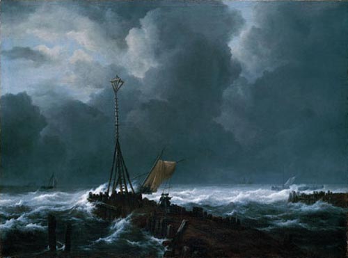 Jacob van Ruisdael. Rough Sea at a Jetty, c. 1652-55. Oil on canvas, 98.5 x 131.4 cm. Kimbell Art Museum, Fort Worth, Texas, AP. Photo © 2006 Kimbell Art Museum/Michael Bodycomb.
