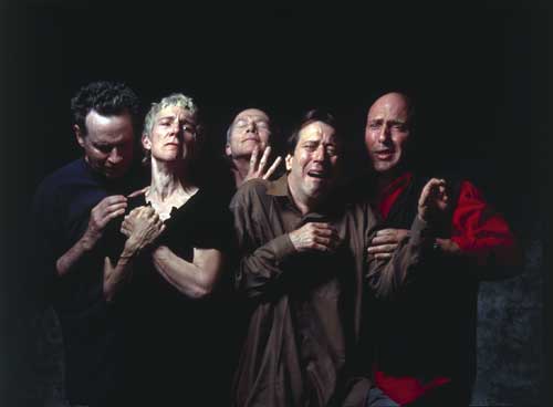 Bill Viola, The Quintet of the Astonished, 2000. Colour video rear projection
on screen mounted on wall in dark room. Projected image size: 140 x 240
cm. Bill Viola Studio, Long Beach, CA © Bill Viola. Photo: Kira Perov