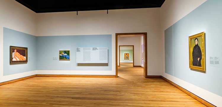 Installation view, Berthe Weill, galeriste de l’avant-garde parisienne, Musée de l’Orangerie, Paris. © Succession Picasso / CARCC Ottawa 2025. Photo MBAM, Denis Farley.