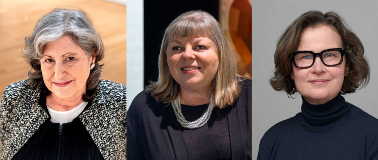 Left to right: Lynn Gumpert, Sophie Eloy and Anne Grace (photos by Tracey Friedman; Laëtitia Striffling-Marcu; Jean-François Brière).
