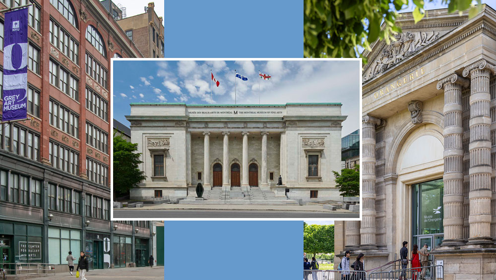 From left to right: The Grey Art Museum in New York, the Montreal Museum of Fine Arts and the Musée de l’Orangerie, Paris. Photos: Grey Art Museum, Aislinn Weidele courtesy of Ennead Architects; MMFA, Annie Fafard; Musée de l'Orangerie / Alexandra Lebon.