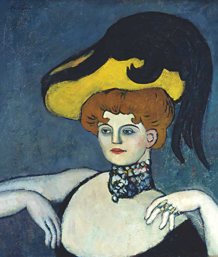 Pablo Picasso, Hetaira [or Courtesan with a Jewel Necklace], 1901. Oil on canvas, 65.3 × 54.5 cm. Turin, Pinacoteca Agnelli. Photo: © akg-images.