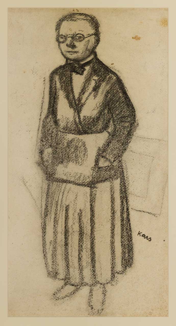 Georges Kars. Portrait of Mme Berthe Weill, Art Dealer, 1927. Charcoal, signed lower right, 49 × 32 cm. Private collection. Photo © Caroline Coyner Photography.