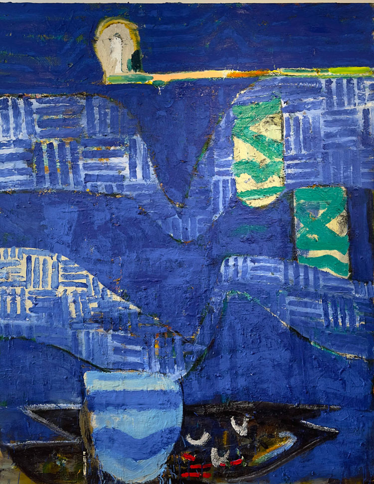 John Walker. Black Pond, 2022. Oil on canvas, 213 x 168 cm. Photo: Kayla Mohammadi.