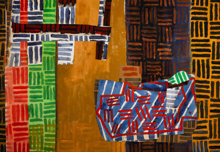 John Walker. Marat, 2023. Acrylic and collage on canvas, 274 x 396 cm. Photo: Dave Clough.