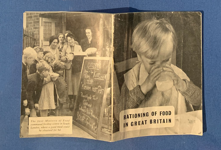 Rationing of food in Great Britain, installation view, Spineless Wonders: The Power of Print Unbound at Senate House Library, London. Photo: Bronac Ferran.