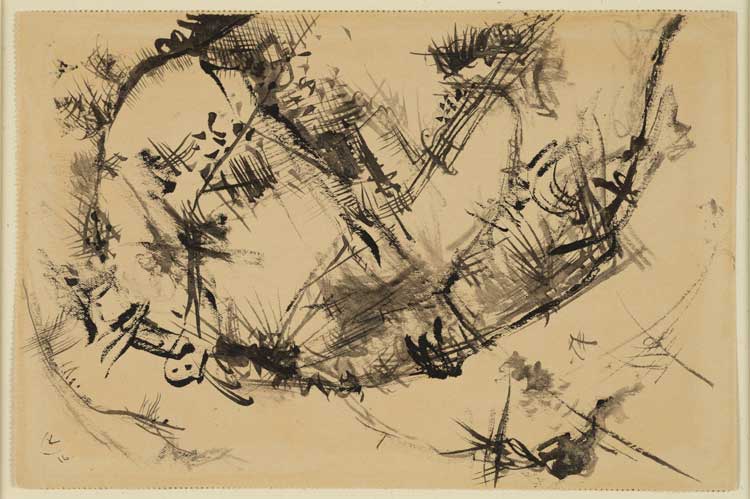 Wassily Kandinsky, Untitled, 1916. Brush and black ink on paper, 15.8 x 54.8 cm. Gift by Linda Karshan in memory of her husband, Howard Karshan, 2020.
