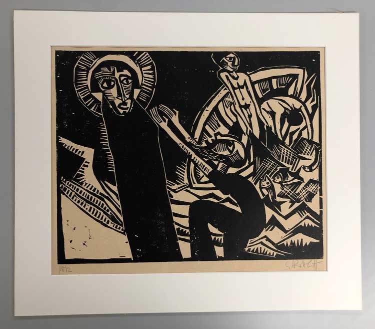 Karl Schmidt-Rottluff. The Miraculous Draught of Fishes from the portfolio 9 Woodcuts by Schmidt-Rottluff, 1918. Woodcut, 53.3 x 70.5 cm. Private collection.